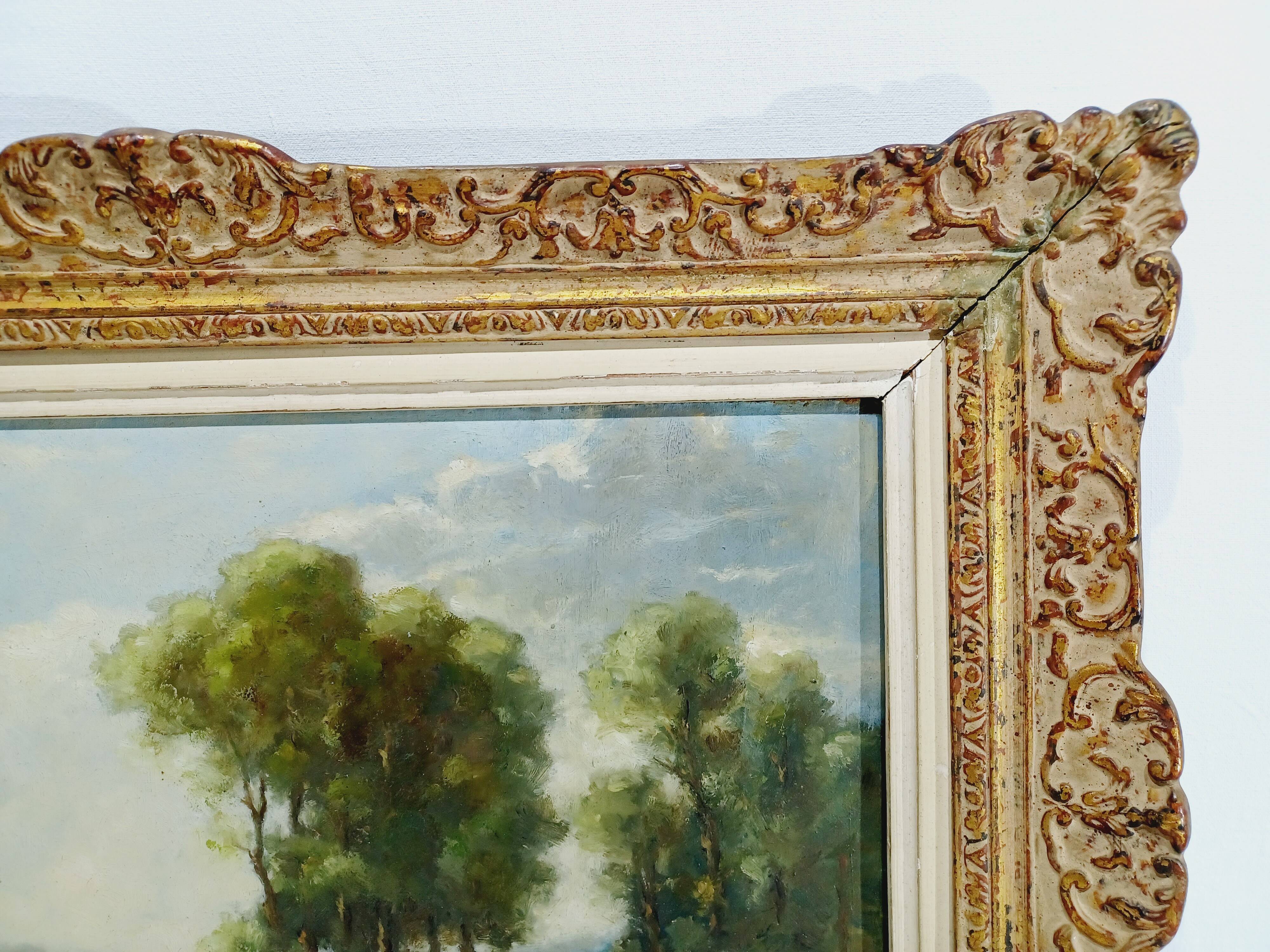 G. Mériot - Oil on panel "The Creuse at Bénévent"