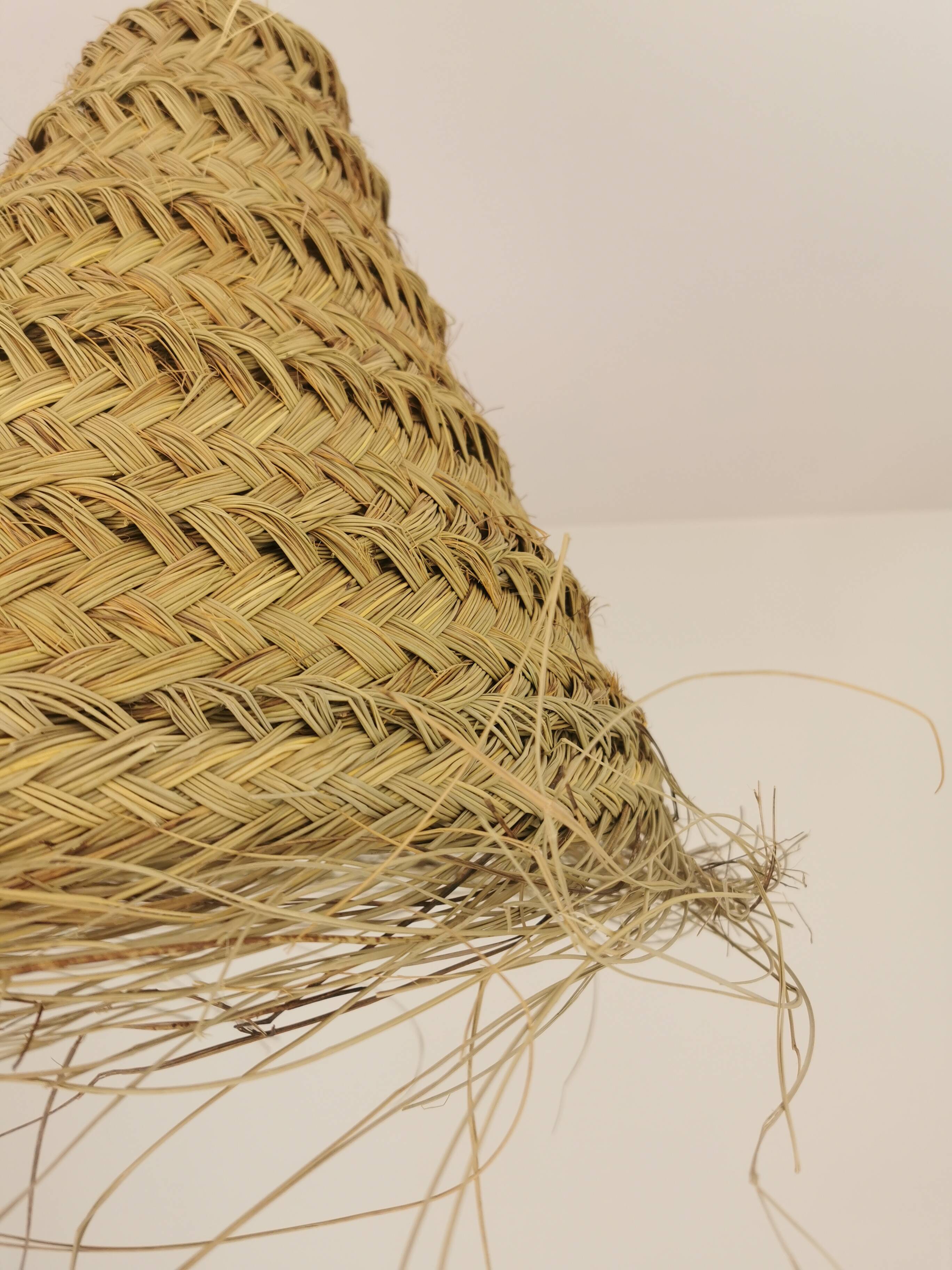 Suspension Dalia en Halfa Tressé – 40×45 cm – Fabrication Artisanale Maroca