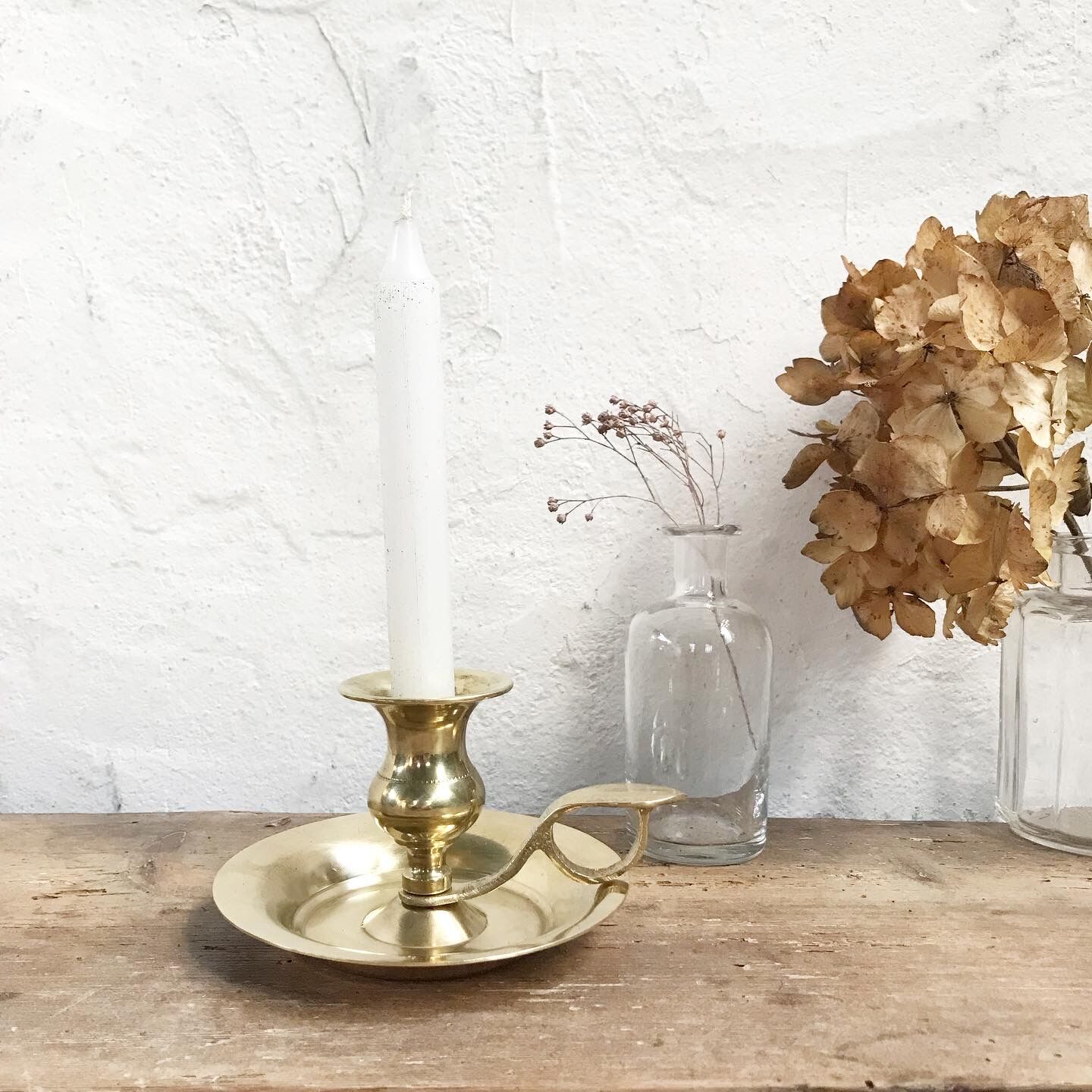 Brass cellar rat candle holder