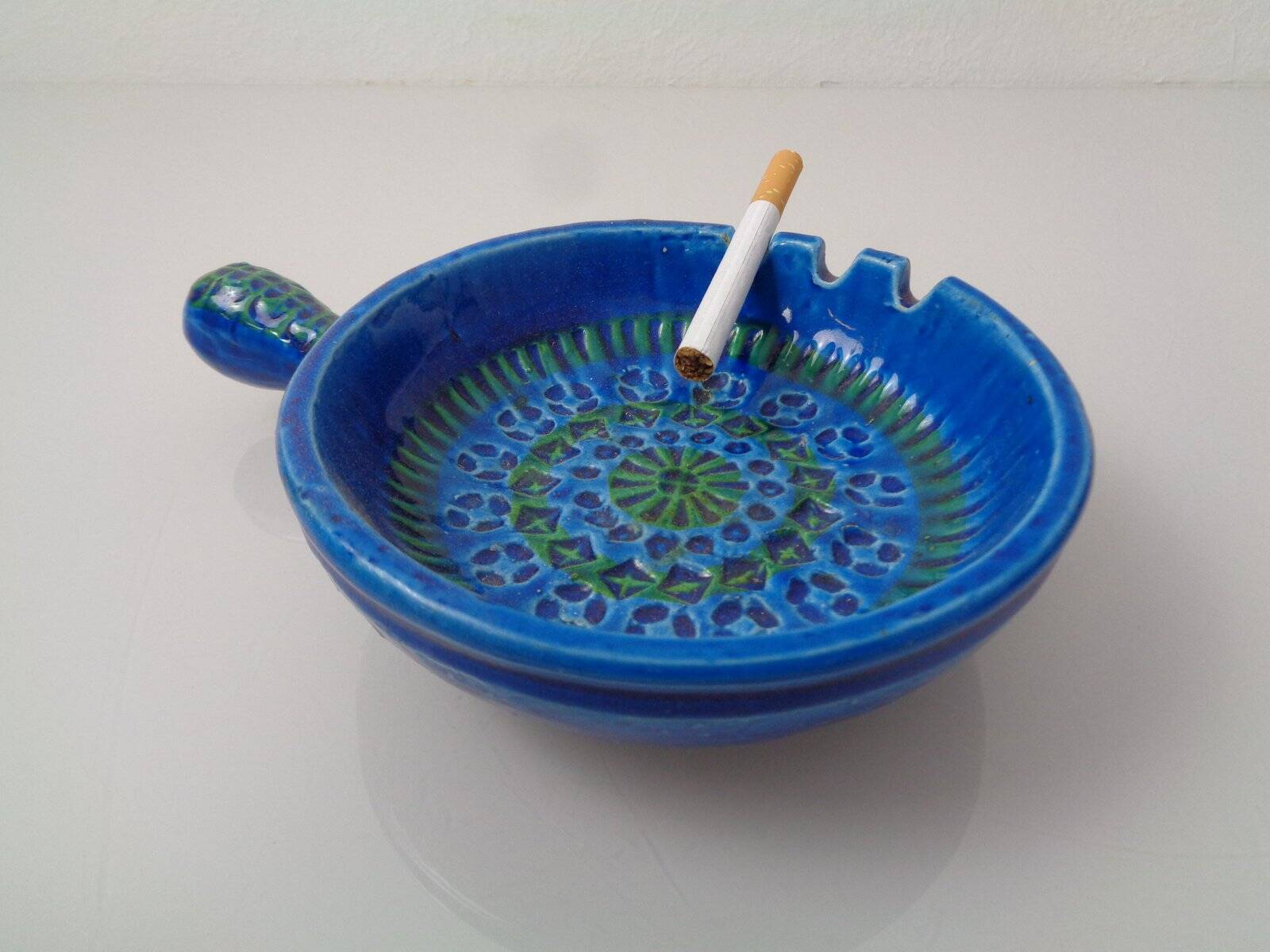 Vintage Italian 9814/13 Ceramic Ashtray by Aldo Londi for Bitossi, 1960s