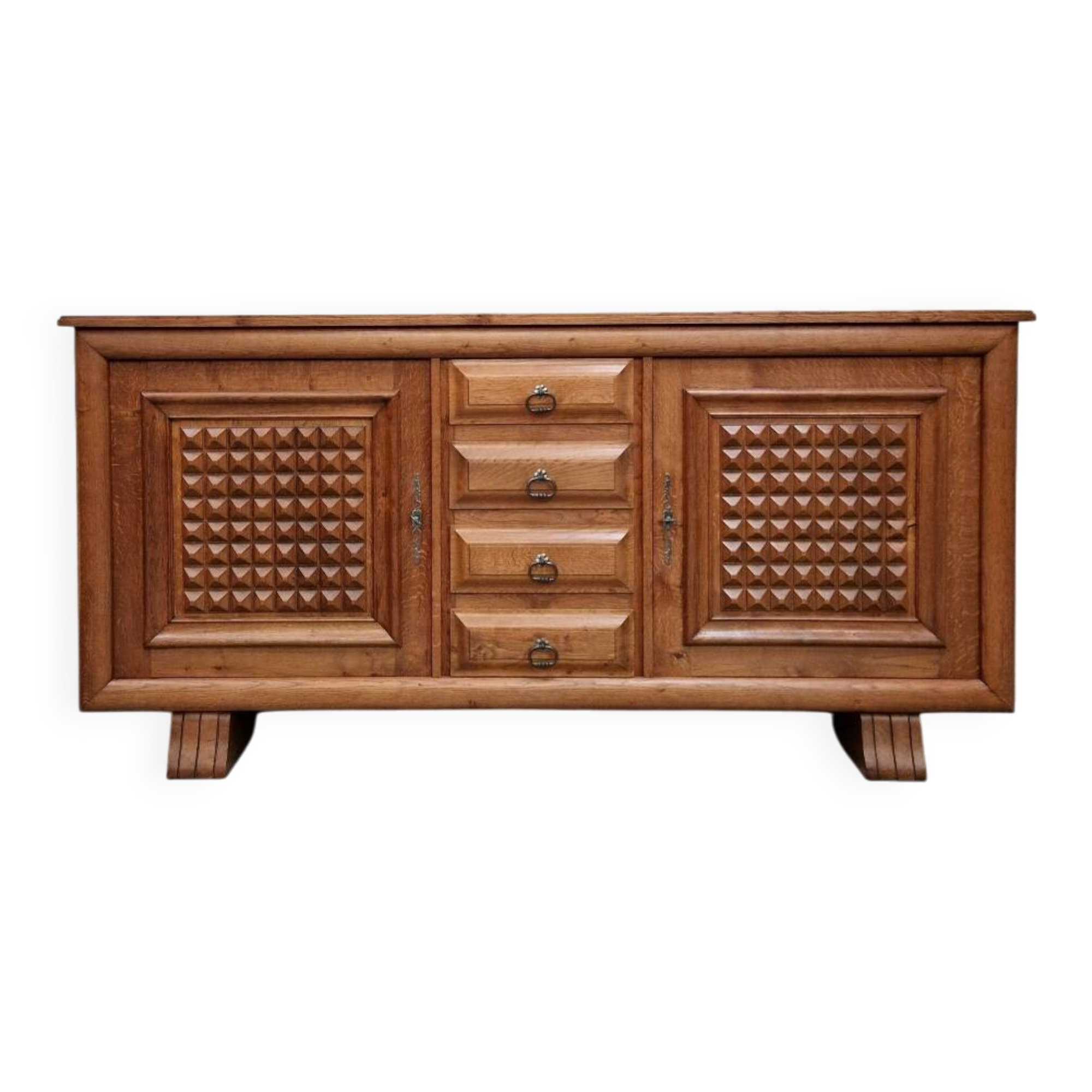 French Brutalist Art Deco Sideboard