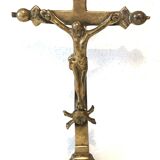 Old golden brass crucifix