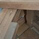 Brutalist round dining table in solid oak by De Puydt – Extendable 120/200