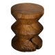 EVA stool in hand-carved solid recycled teak