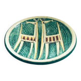 Large Art Ceramic Studio Etruscan Horses Bowl by Fratelli Fanciullacci, Italy, 1960s