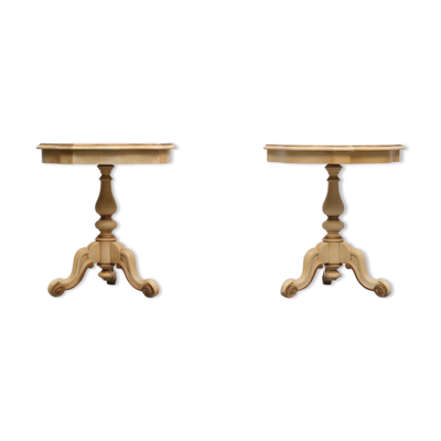 2 tables d’appoint italiennes classiques Craquelure années 1960