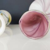 Set of two Murano marmorean glass vases