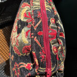 Louis XVI armchair with caning and dark green velvet