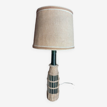 Lampe bouteille rotin