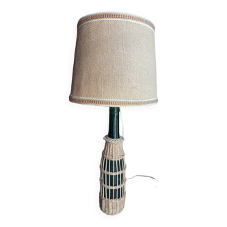 Lampe bouteille rotin