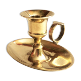 Brass oval hand candle holder