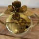 Vintage glass & gilded brass sweet jar / bonbonnière – Rose decor