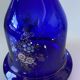 Unusual Large Vase/Candle Holder, Thick Cobalt Blue Glass, Decorative Carafe