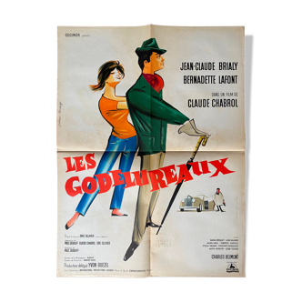 Cinema poster "Les Godelureaux" Jean-Claude Brialy, Bernadette Lafont 60x80cm 1961