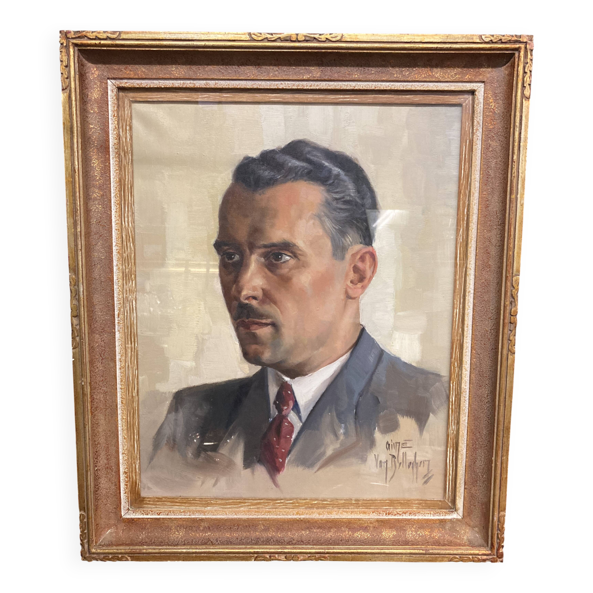 Aimé VAN BELLEGHEM (1922-1996), Portrait of René Brondel, oil on canvas