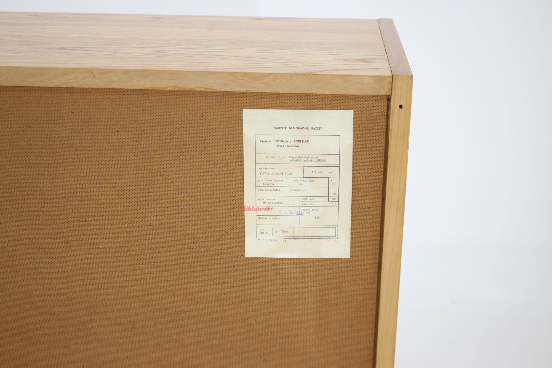 1970s birch/glass cabinet, czechoslovakia