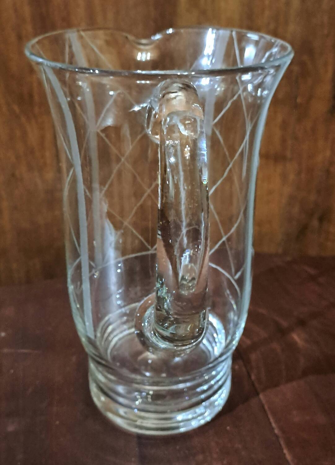Cut glass pitcher grid 1950s