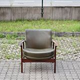 Ib Kofod Larsen for Fröscher Sitform olive leather Lounge Chair