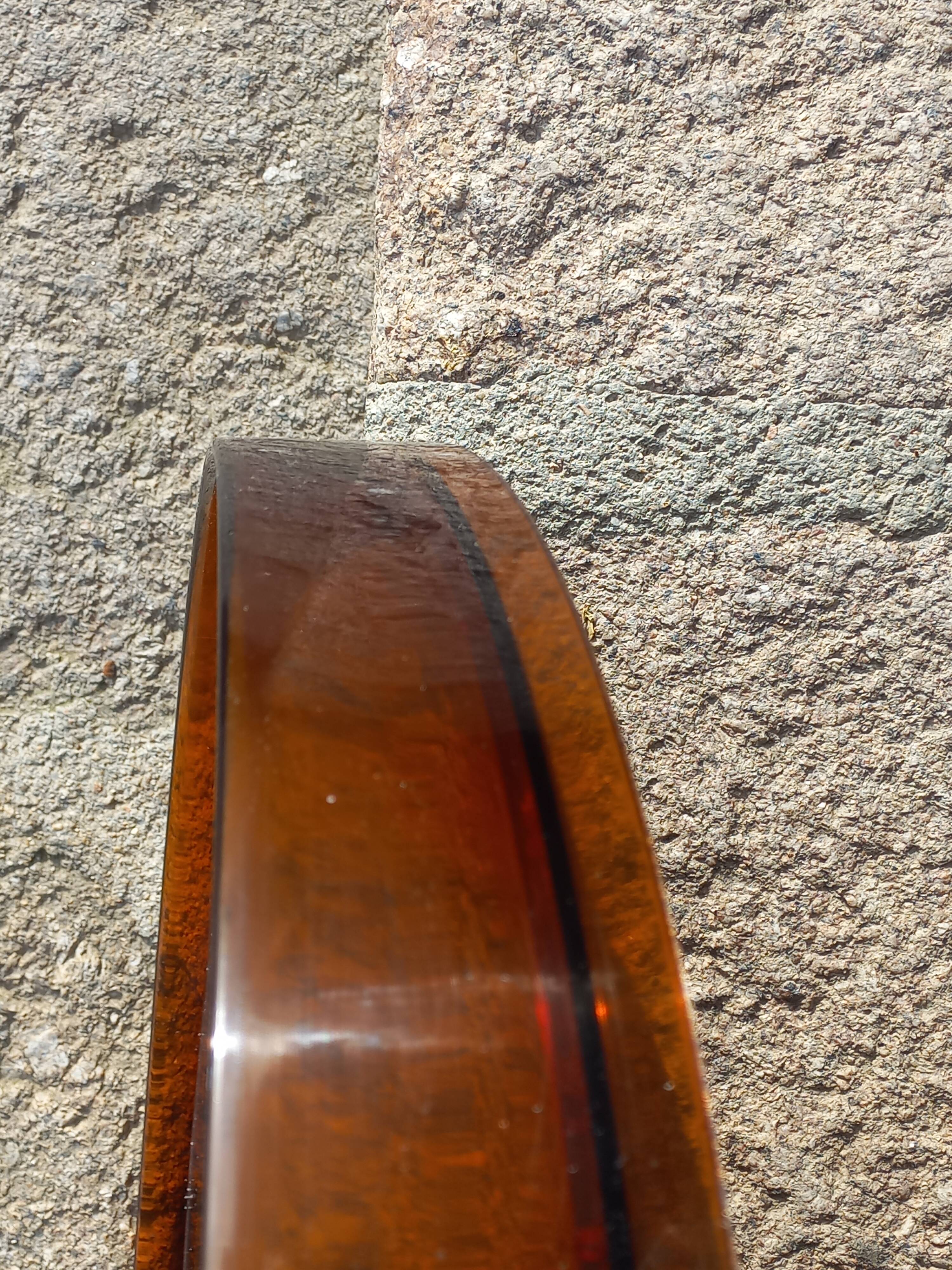 Syla round cap mirror from the 70s in smoked amber plexi