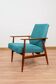 Scandinavian Lounge Chair Mid Century Design Turquoise Vintage Fabric