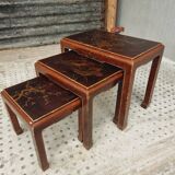Antique set of oriental style nesting tables