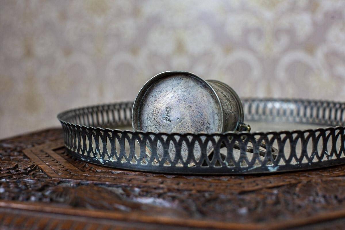 Silver-Plated Coffee Set with Tray, 1920s, Set of 6