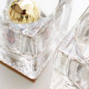 Set of brass and crystal sputnik wall sconces by Peill & Putzler, Germany 1970's