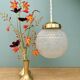 Vintage art deco frosted glass globe pendant light