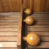 Ancienne patère porte manteau mural x3 bois vintage