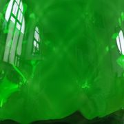 XXL vintage Cognac vase blown glass from Empoli, Italy in emerald green.
