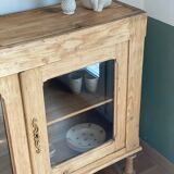 Antique display cabinet in solid pine