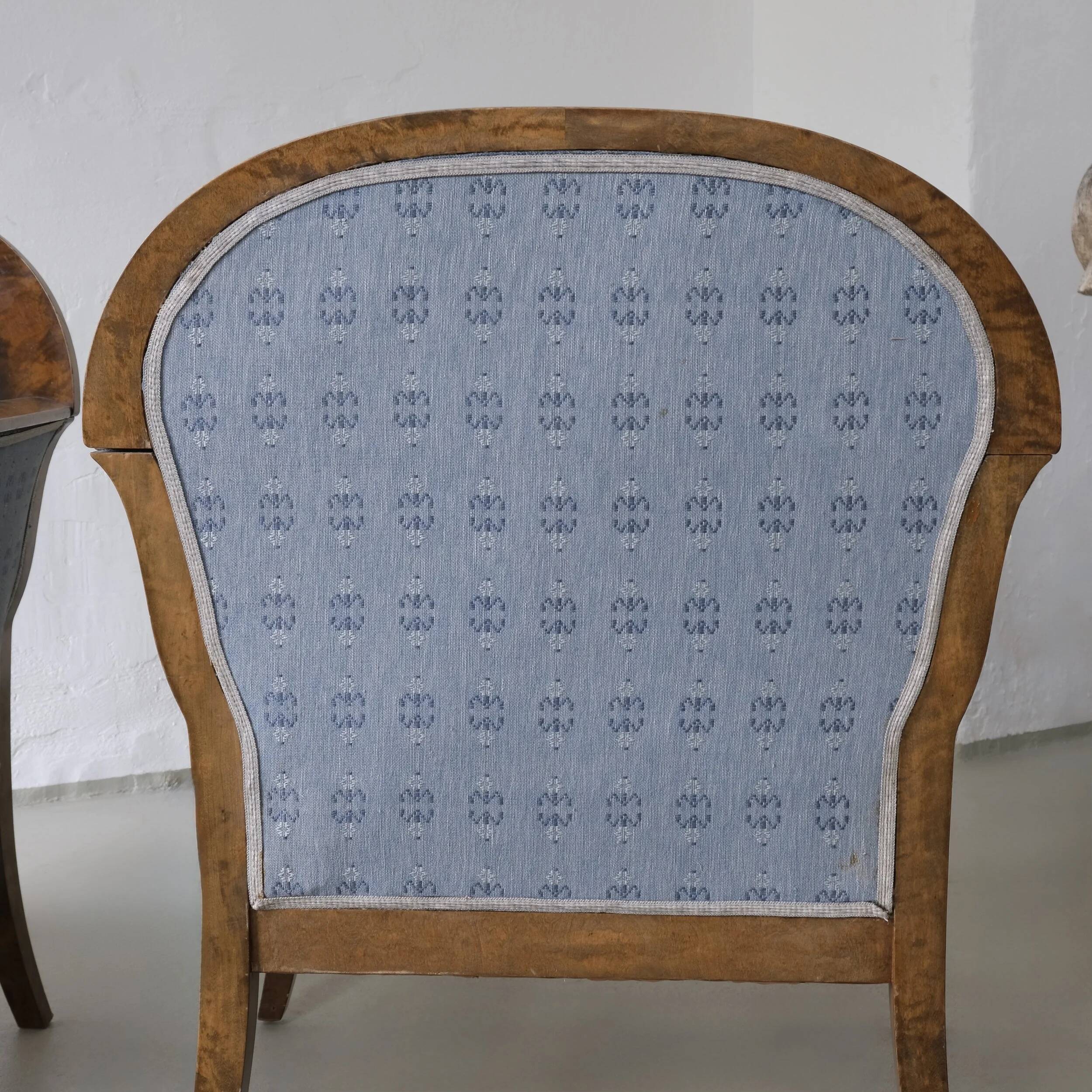 Chaises en satin de bouleau Biedermeier | Suède | ensemble de 2
