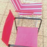 Paire de fauteuil pliant en aluminium et de fauteuil du Metteur-en-scène en fer