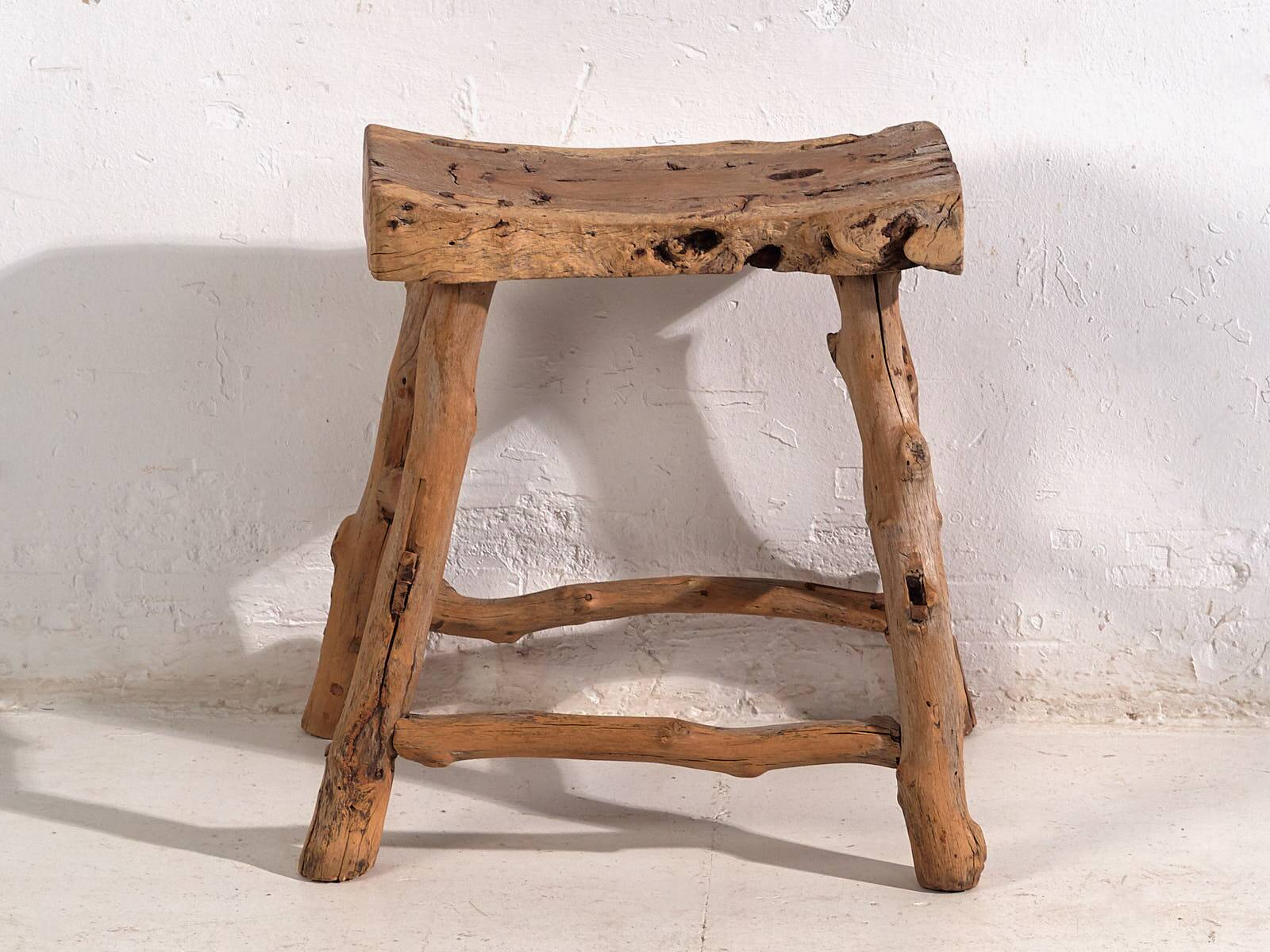 Antique stool in wabi-sabi style (c.1900) #3