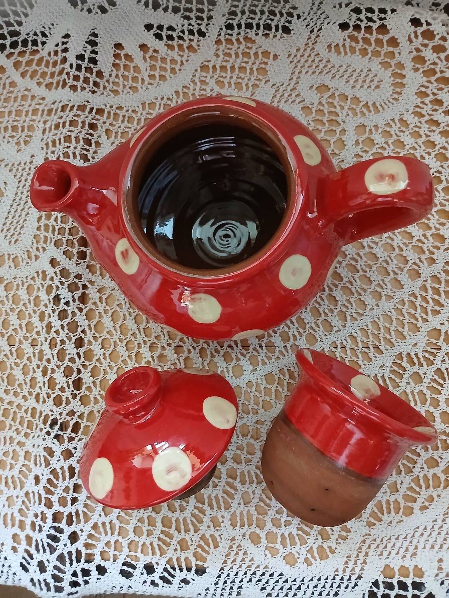 Handmade pottery teapot