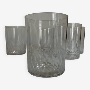 Set de 5 gobelets à eau baccarat modernistes ecailles