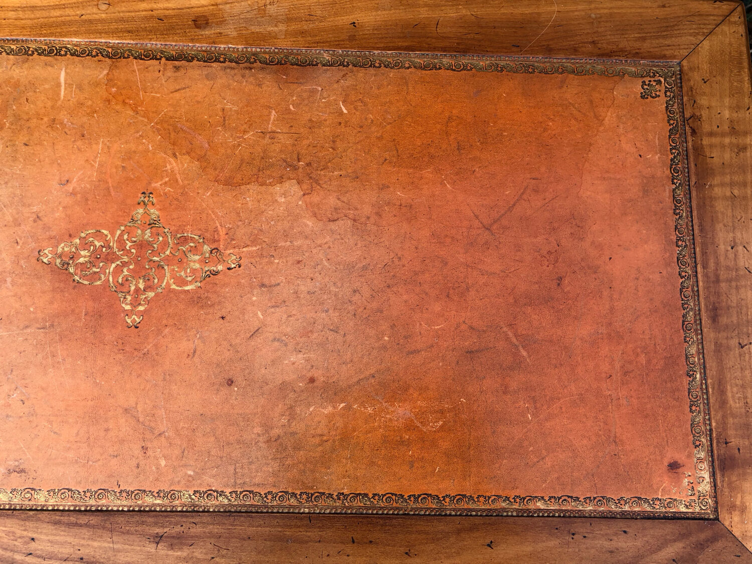 Louis XVI style coffee table leather