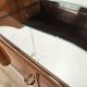 Walnut burl bedside tables with double glass top