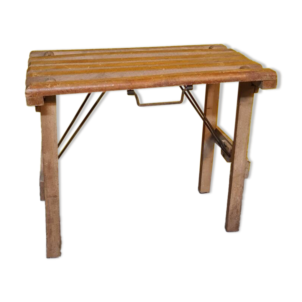 French wooden folding fish stool from the 1960s | Selency