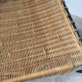 Set of three Raoul Guys wicker and metal stools