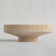 Narrow bowl in travertine