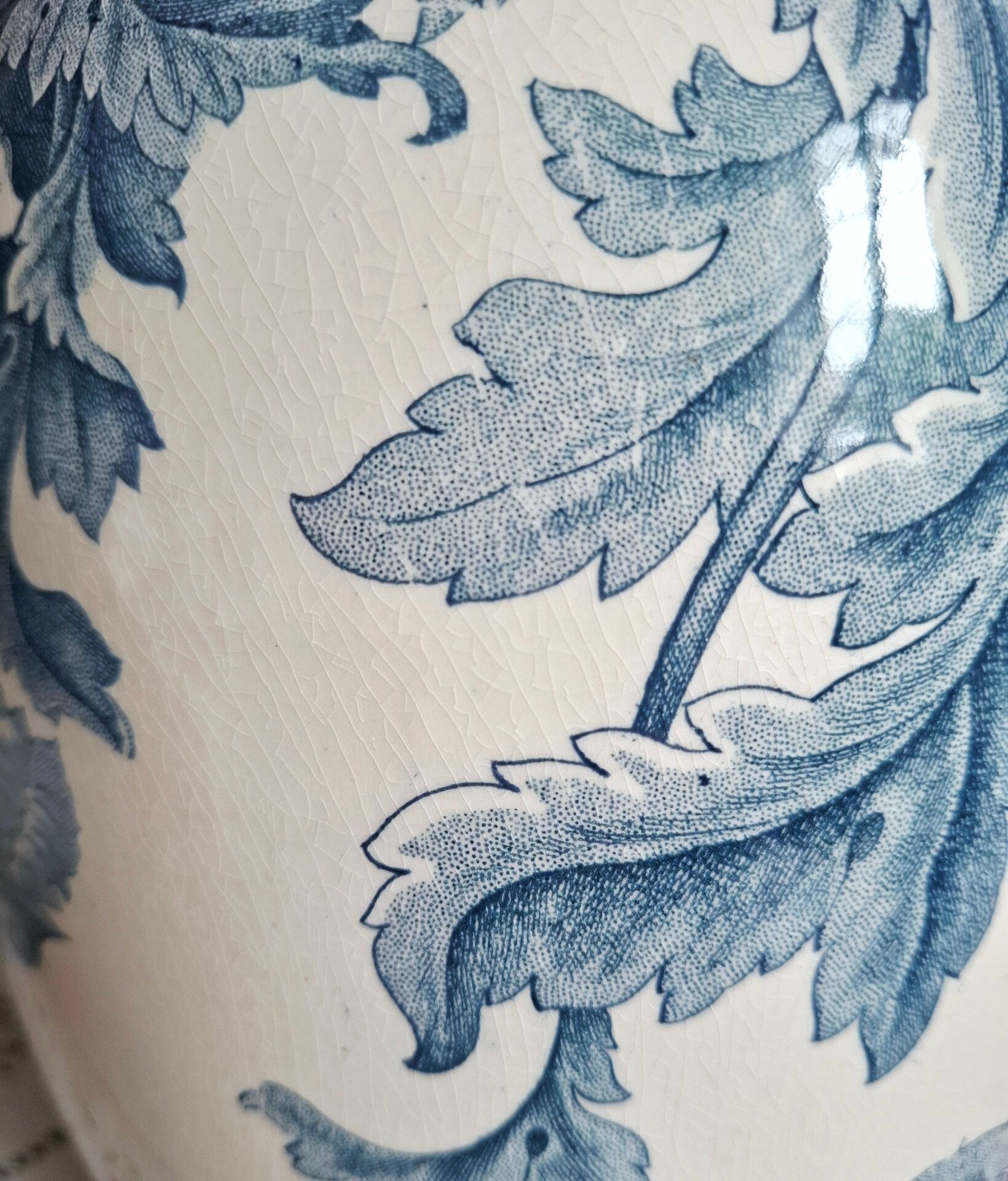Old pitcher in ironstone faience Longwy
