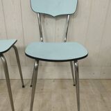Blue formica table 2 chairs 1 mdj stool