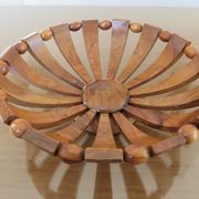 Teak fruit basket Scandinavian style 60s 70s