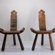 Paire de chaises brutalistes tripodes