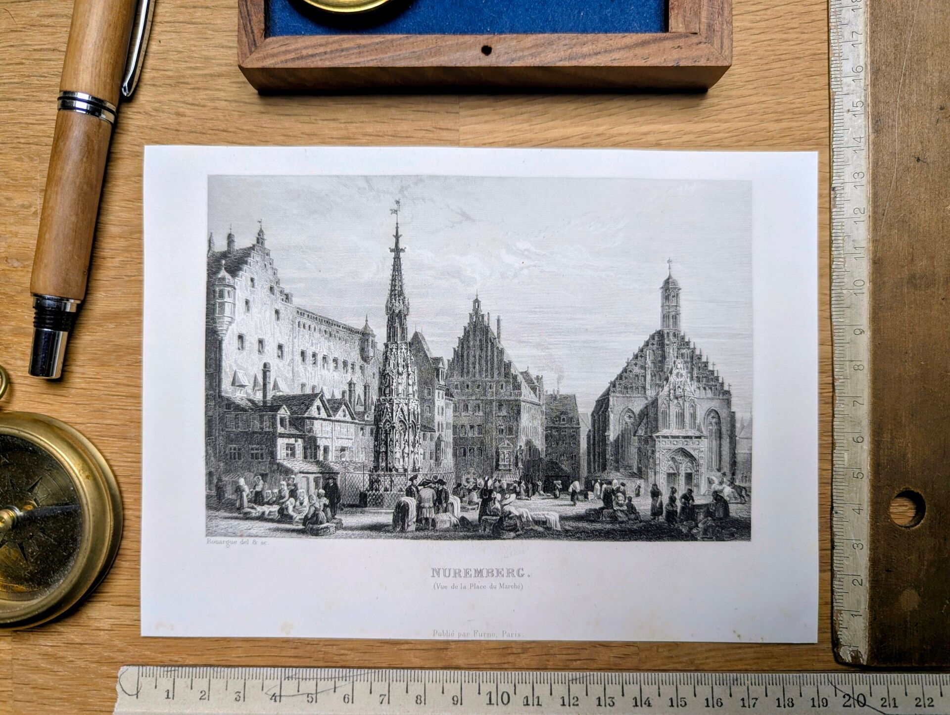 Nuremberg, vintage engraving, printed in 1841.