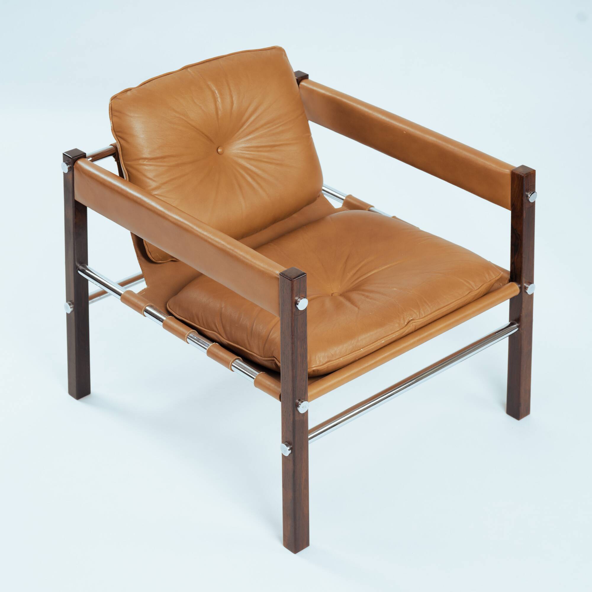 Armchair in Jacaranda Wood and Leather by Celina Decorações, Brazil, 1950s