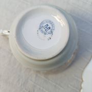 Duo of tea cups and saucers Limoges Lucien Michelaud - Green porcelain