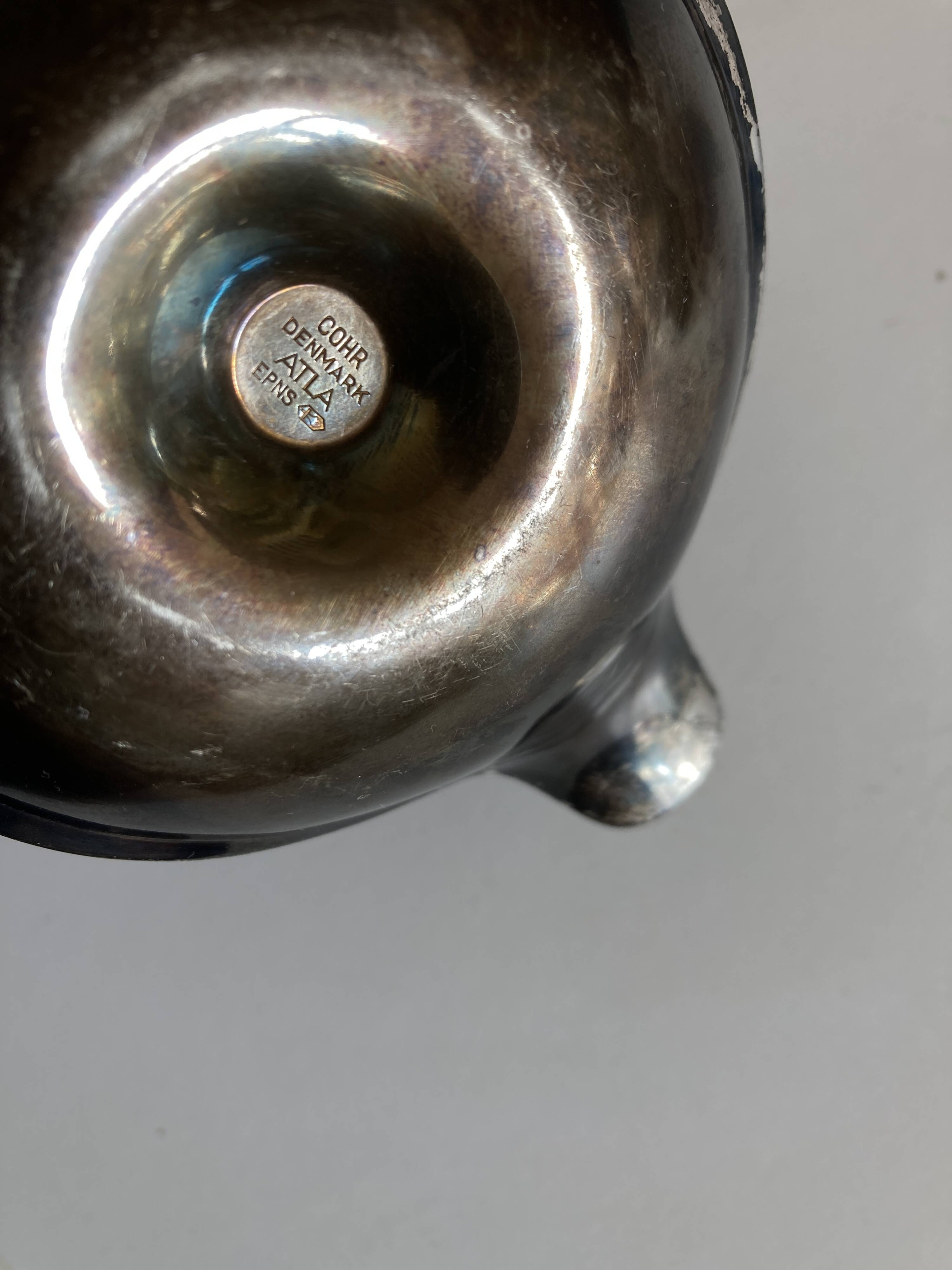 Pair of Atla Denmark Scandinavian candlesticks in silver metal