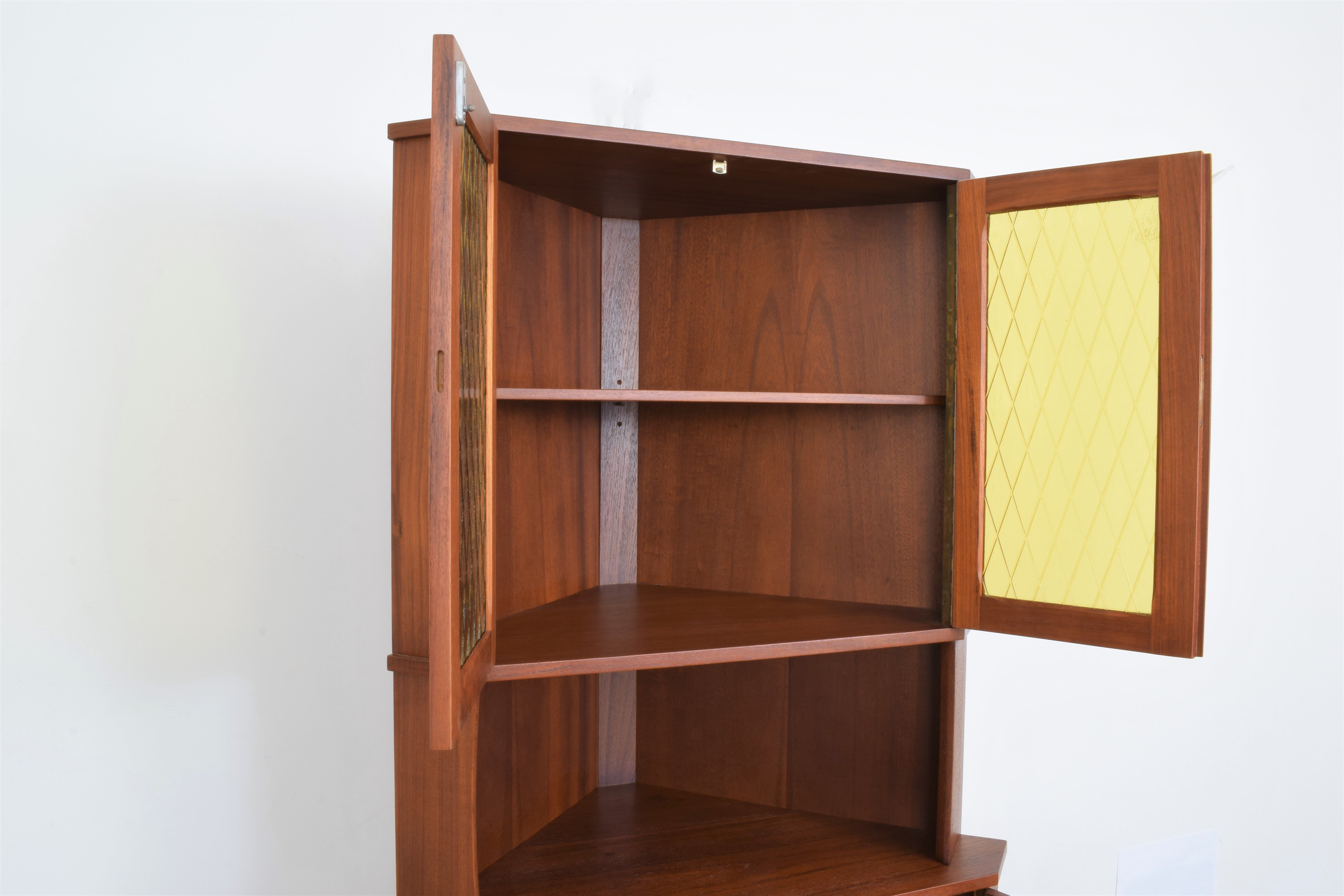 Danish teak corner cabinet